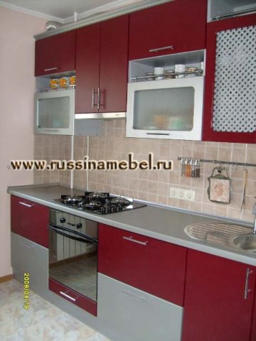 Фото кухни с фасадами из эмали Р-205