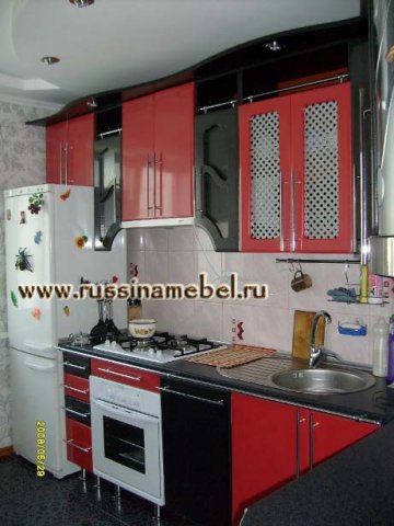 Фото кухни с фасадами из эмали Р-206